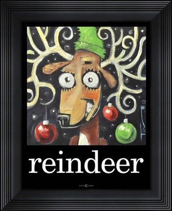 Framed Reindeer Poster Print
