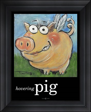 Framed Hovering Pig Print
