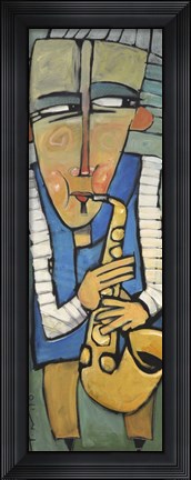 Framed Saxophone Player Print