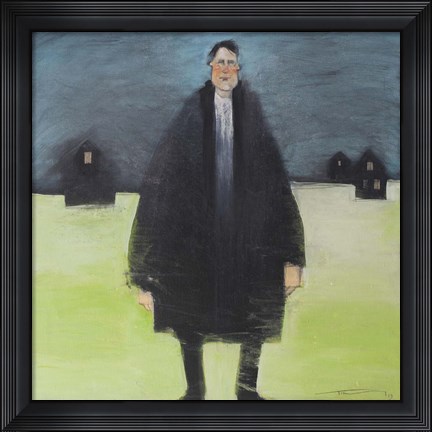 Framed Man In Black Coat Print