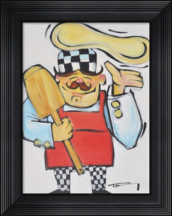 Framed Pizza Chef Print