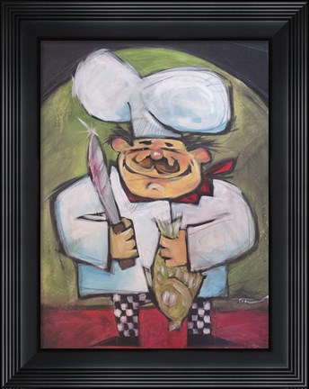 Framed Fish Chef Print