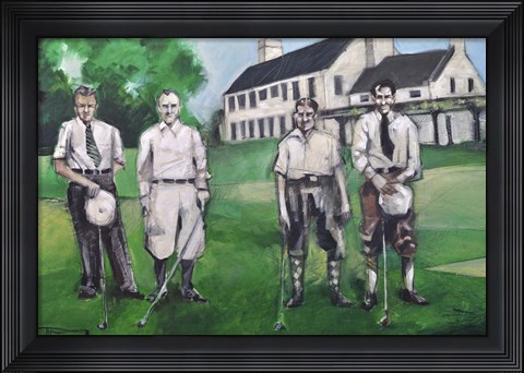 Framed Vintage Golfers Print