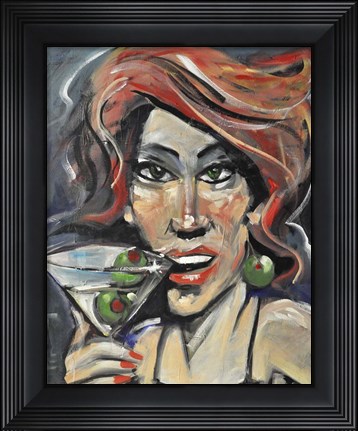 Framed Woman With Martini Print