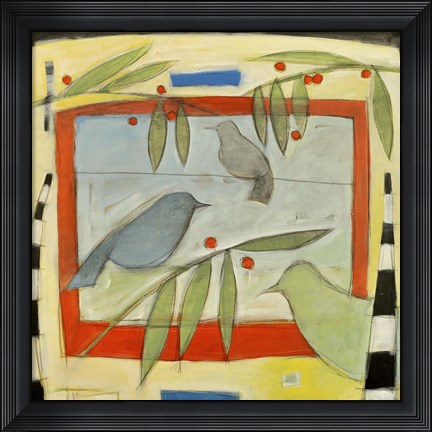 Framed Birds And Berries Print