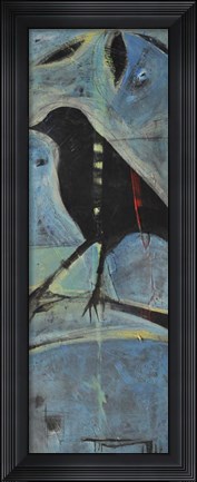 Framed Blackbird On Branch Print