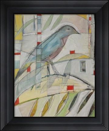 Framed Bluebird On Branch Print