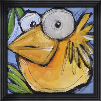 Framed Gold Bird 1 Print