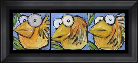 Framed Gold Bird Trio Print