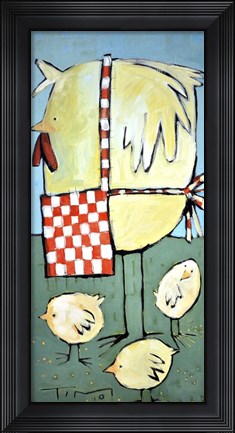 Framed Hen And Chicks Print