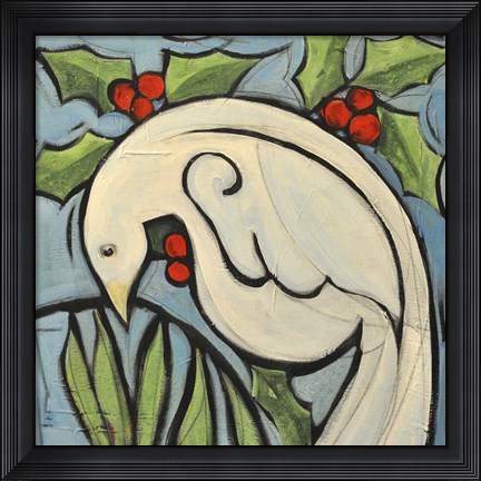 Framed Winter Peace Dove Print