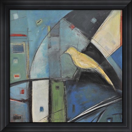Framed Yellow Bird 1 Print