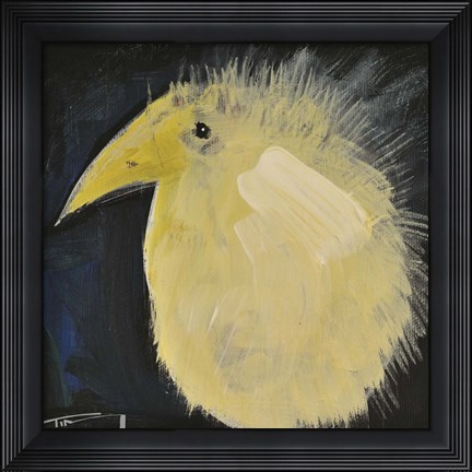 Framed Yellow Fuzzy Bird Print