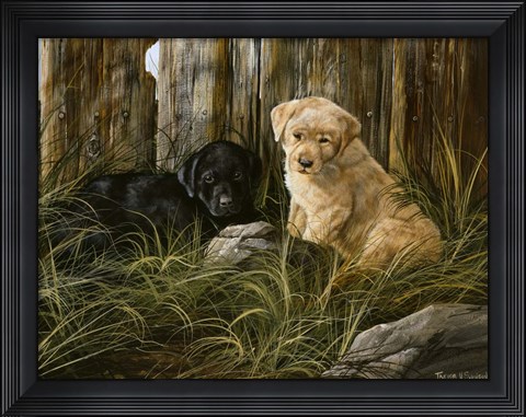 Framed Lab Pup Pair Print