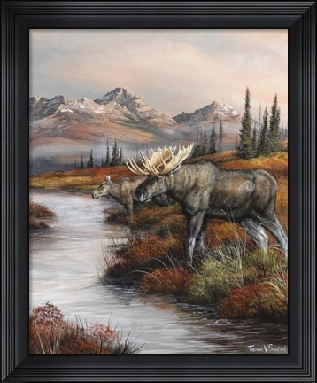 Framed Evening At Water&#39;s Edge Print