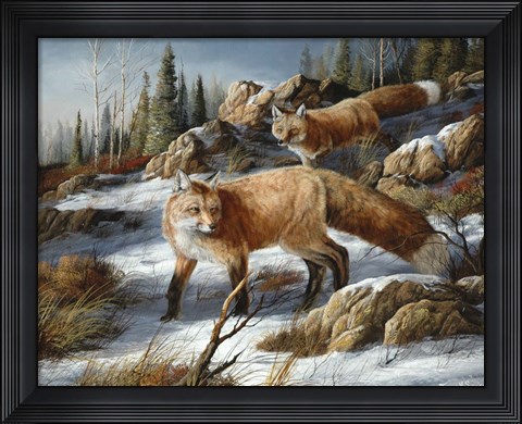 Framed Flashes Of Fire Print