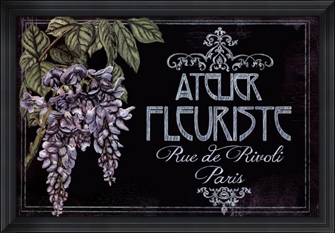 Framed Chalk Marches Fleurs III Print