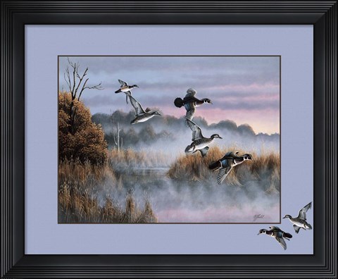 Framed Ducks In Flight 2 Print
