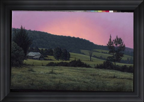 Framed Hillside At Dusk Print