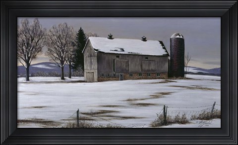 Framed Winter Barn Print