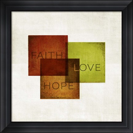 Framed Faith, Hope, Love I Print