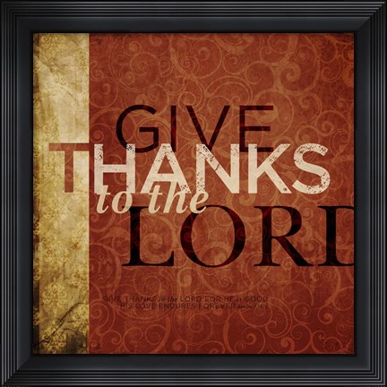 Framed Give Thanks Print