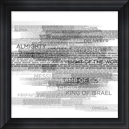 Framed Names Of God Print