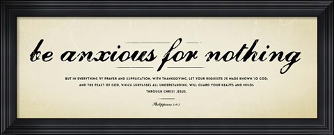 Framed Philippians 4v6-7 Print