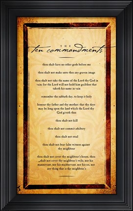 Framed Ten Commandments Print