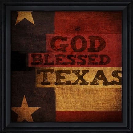 Framed God Blessed Texas Print