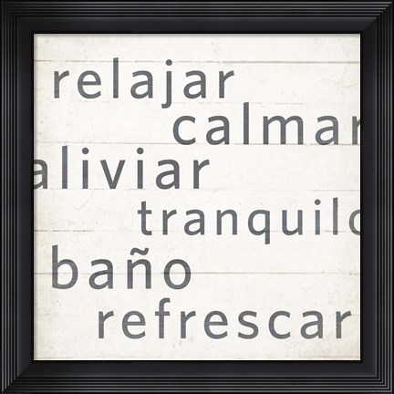 Framed Spa Retreat I Espanol Print