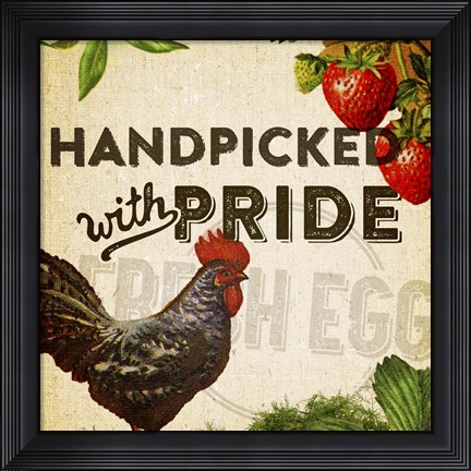 Framed Handpicked With Pride I Print