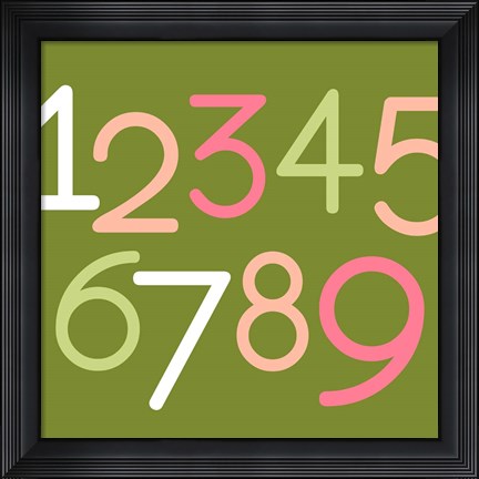 Framed Contemporary Baby Numbers III Print