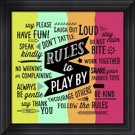 Framed Rules To Play By Print