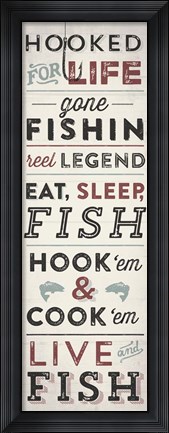 Framed Fishing Typography Print