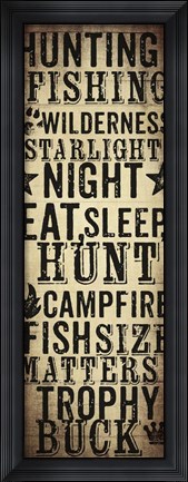 Framed Hunting and Fishing Typography I Print