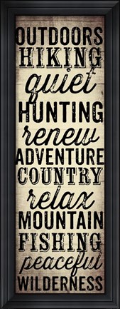 Framed Hunting and Fishing Typography II Print