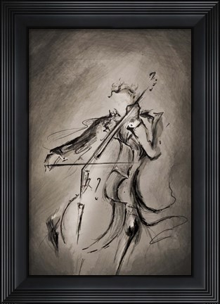 Framed Cellist Print