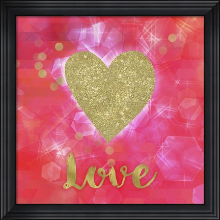 Framed Glitter Love Print