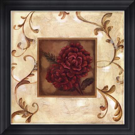 Framed Golden Scroll I Print