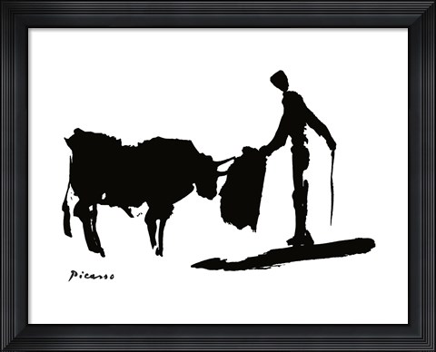 Framed Bull Fight Print