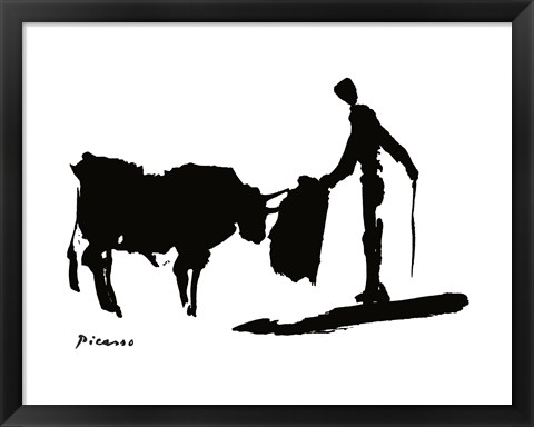 Framed Bull Fight Print