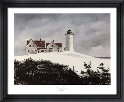 Framed Christmas At Nobska Print