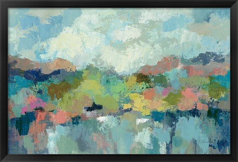 Framed Abstract Lakeside Print