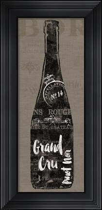 Framed Linen Wine I Print