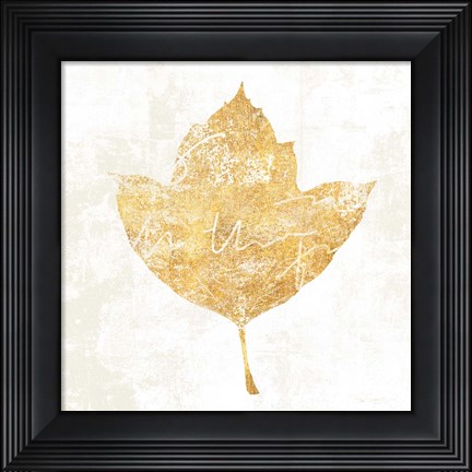 Framed Bronzed Leaf I Print