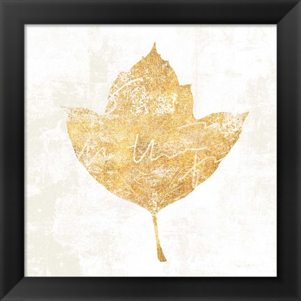 Framed Bronzed Leaf I Print