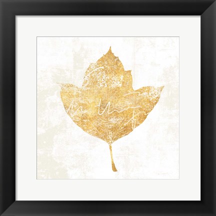 Framed Bronzed Leaf I Print