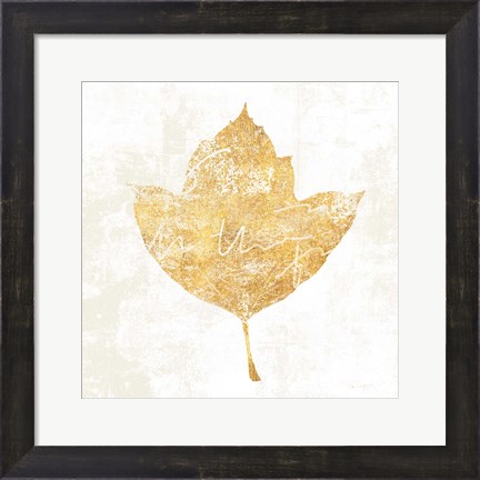 Framed Bronzed Leaf I Print