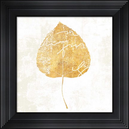 Framed Bronzed Leaf II Print
